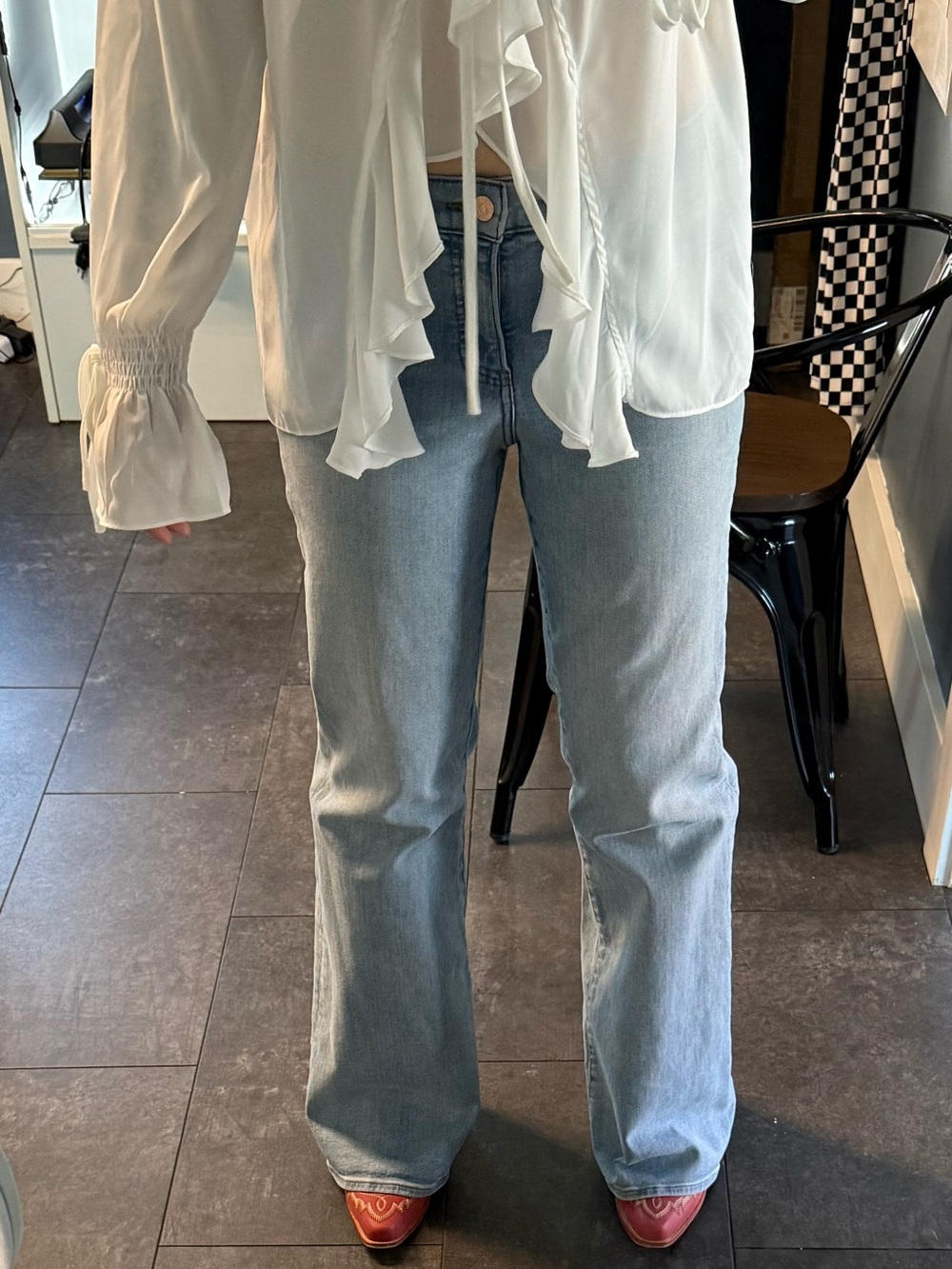 Express Women’s Flare Jeans - Light Blue Wash